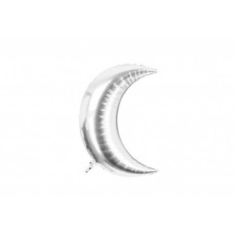 Ballon en forme de Lune Métallisé Argent 71cm