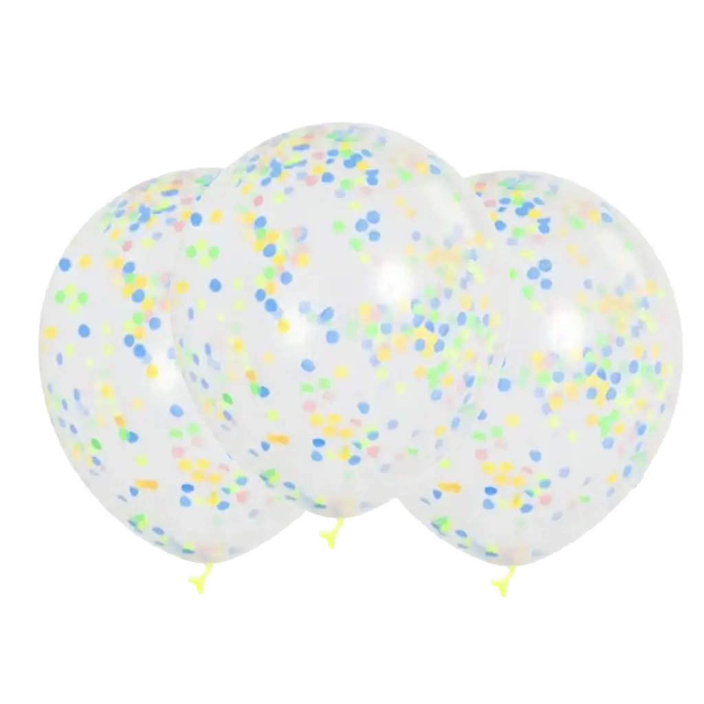 Lot de 3 Ballons Confettis pastel