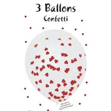 Ballons - Coeur Rouge et Confetti Or - Lot de 9 - O'SugarArt