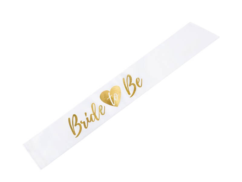 Écharpe blanche avec Bride to be Or