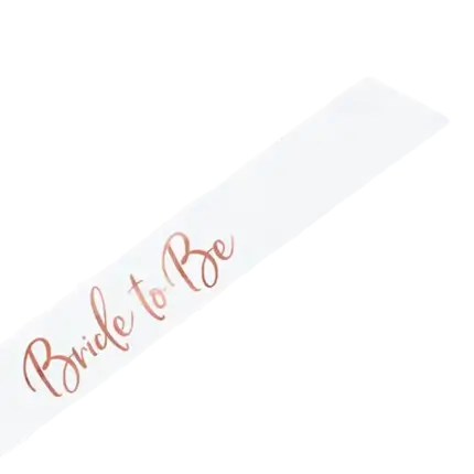 Écharpe blanche avec Bride to be Or Rose