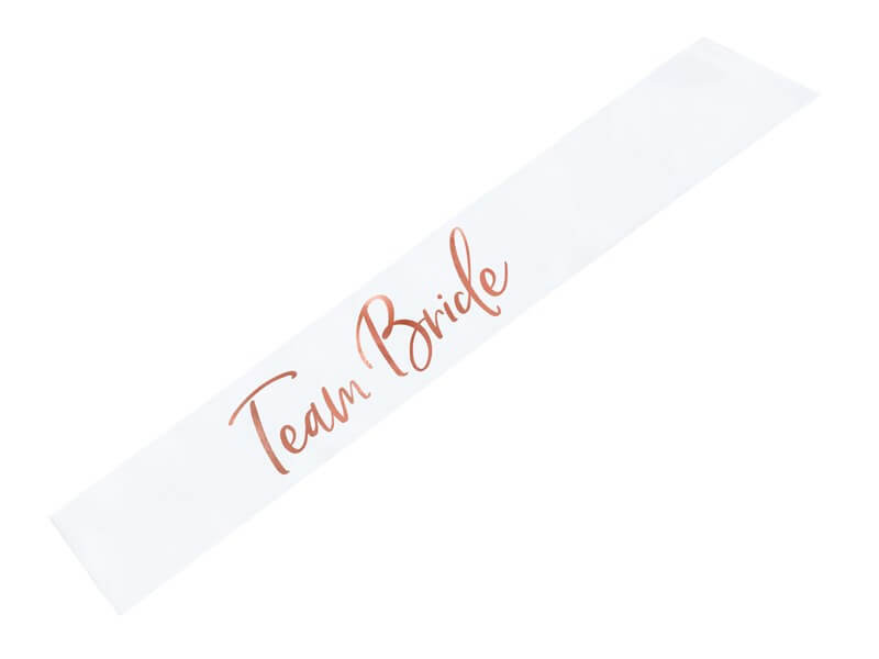 Écharpe blanche avec Team bride Or rose 