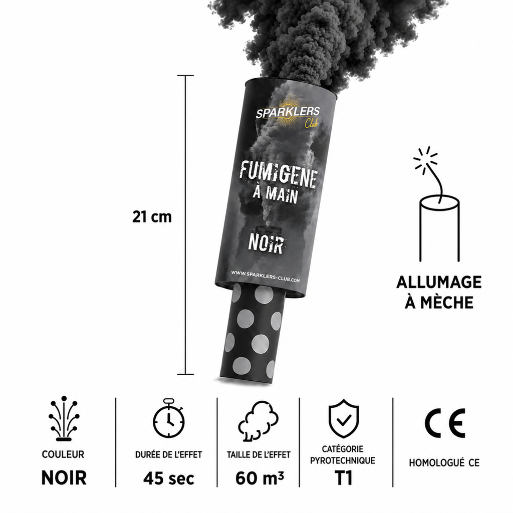 Fumigène à mains 45 secondes noir