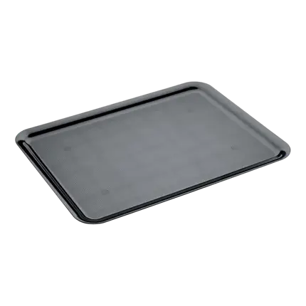 Plateau en plastique noir rectangulaire 50x37cm