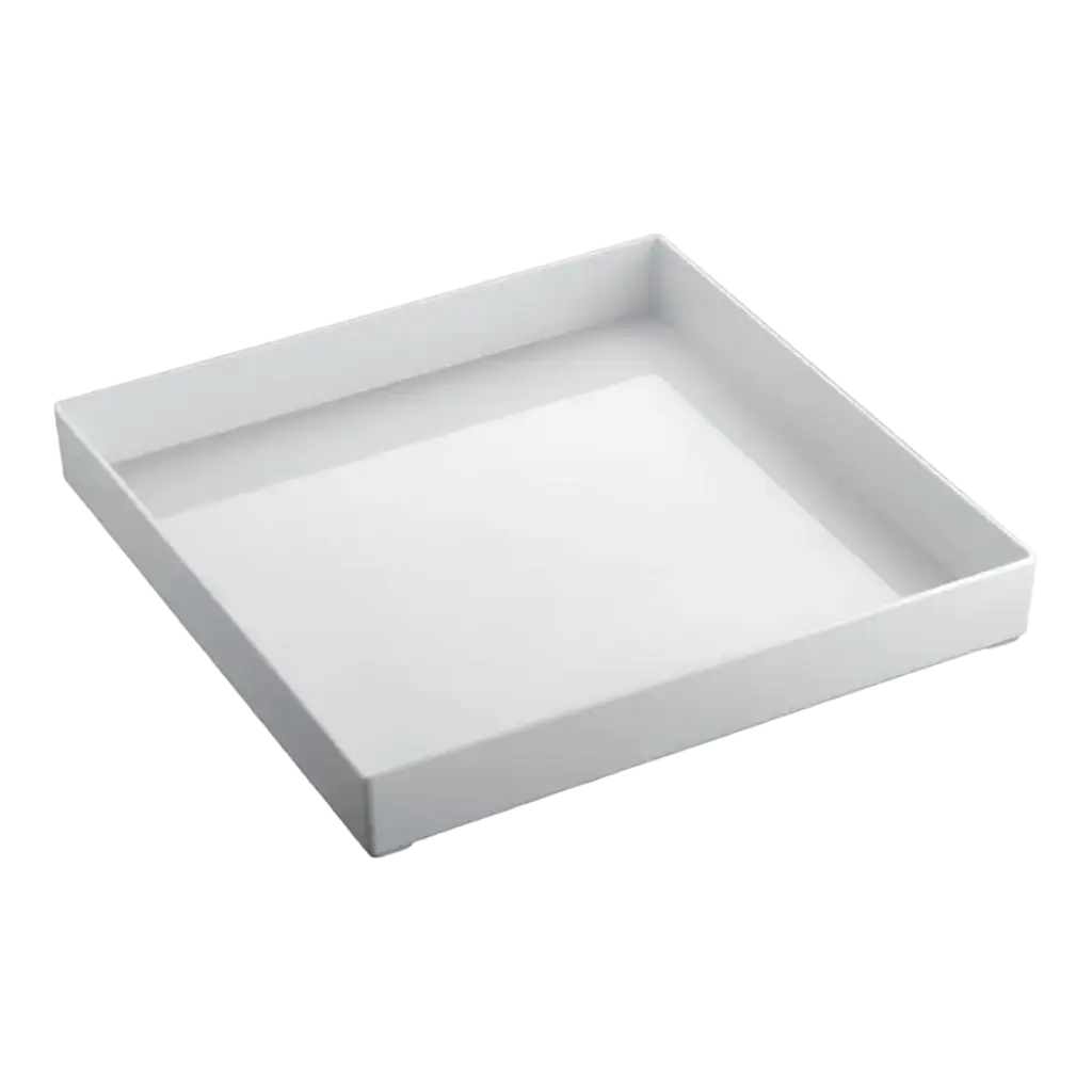 Plateau en plastique blanc carré 30x30cm