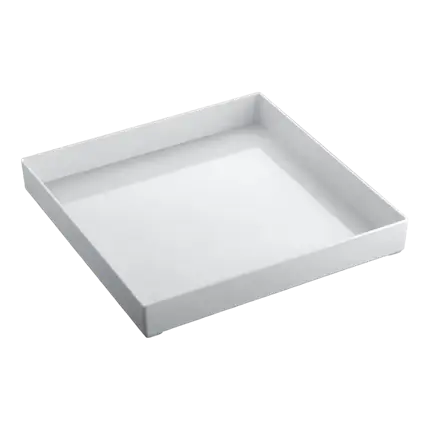 Plateau en plastique blanc carré 30x30cm