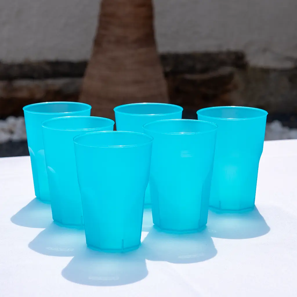 Verre à cocktail bleu turquoise 35cl (Lot de 20)