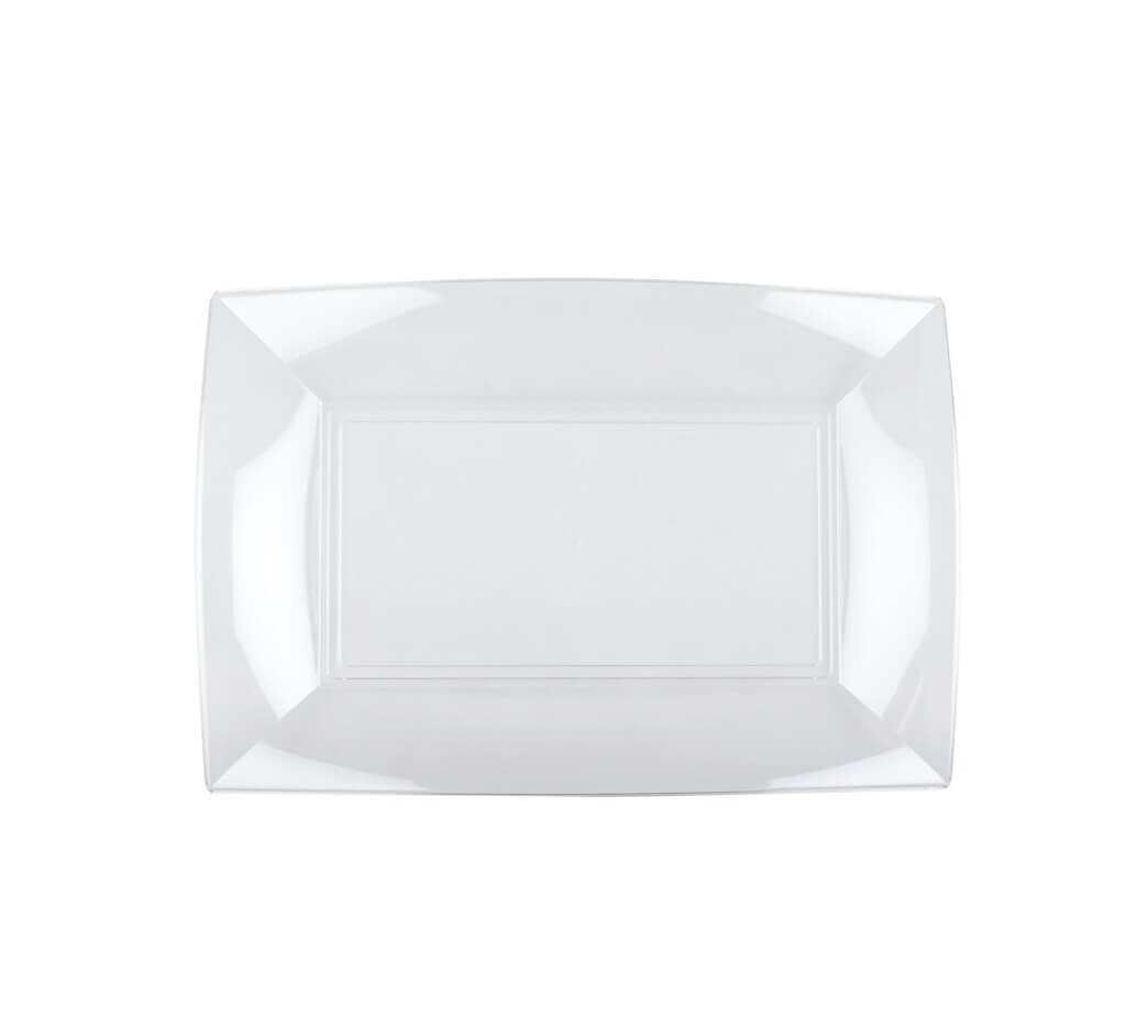 Assiette rectangle transparente 29x18cm - Lot de 12