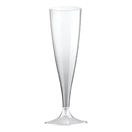 Flûte à champagne 14cl en plastique transparent - Lot de 20