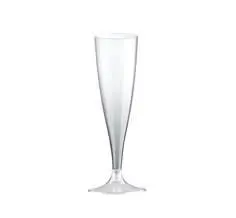 Flûte à champagne 14cl en plastique transparent - Lot de 10 