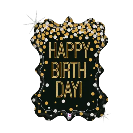 Ballon Happy Birthday Fanion Holographique 86cm
