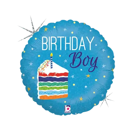 Ballon Birthday Boy bleu ø45cm
