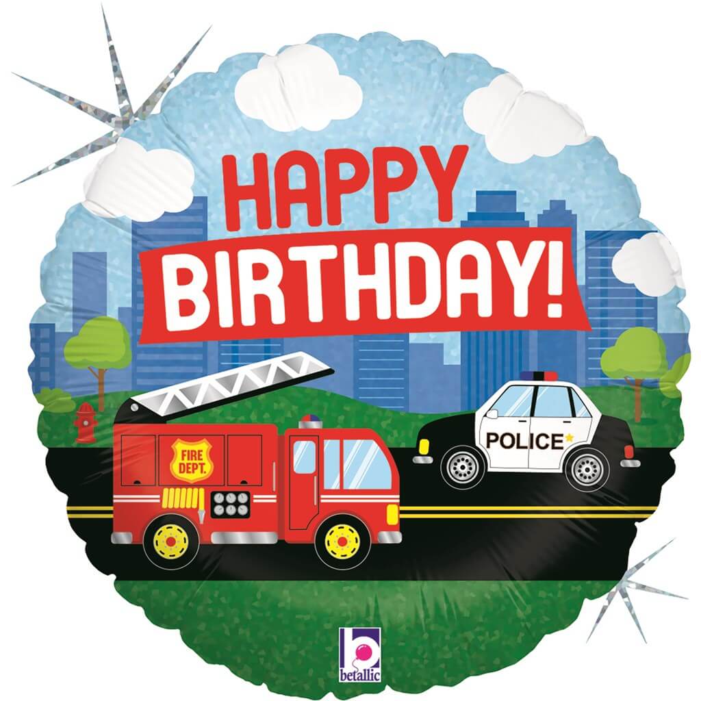 Ballon "Happy Birthday" Emergency ø45cm