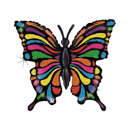 Ballon Papillon Rainbow Holographique 84cm 