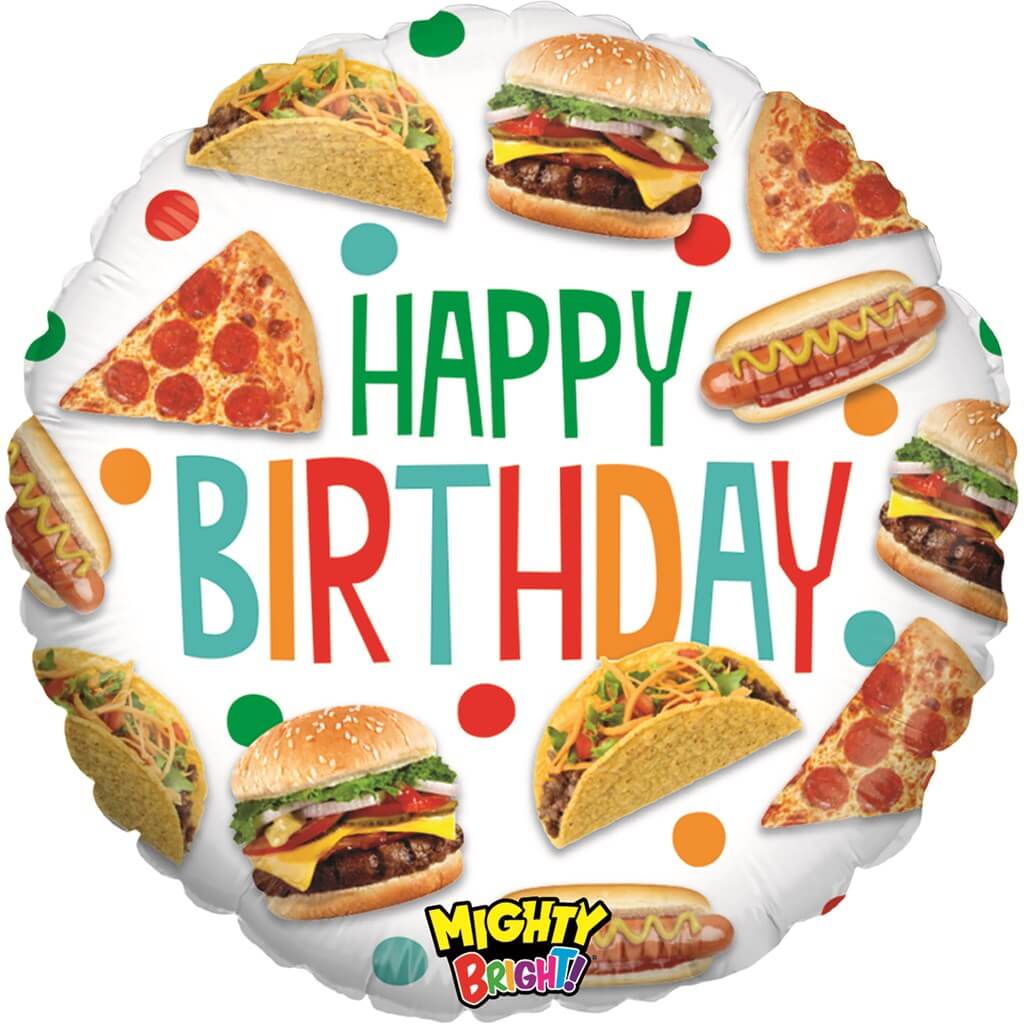 Ballon Food Happy Birthday ø53cm
