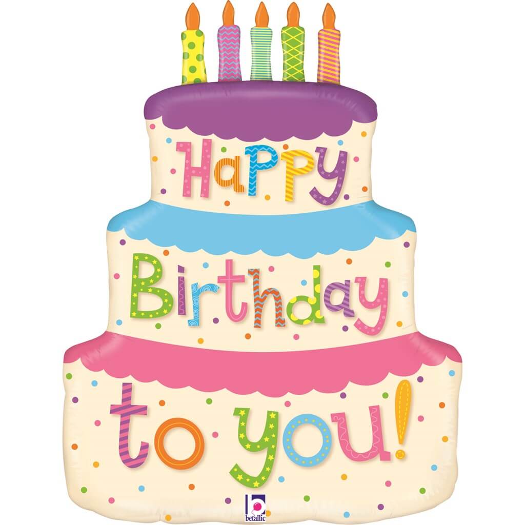 Ballon Gâteau Happy Birthday 69cm