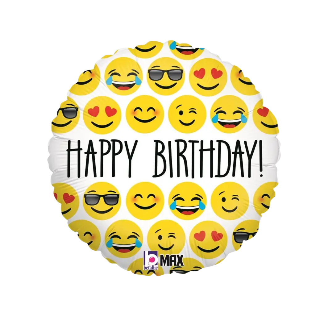 Ballon Emoji Happy Birthday 45cm