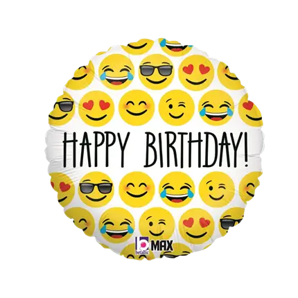 Ballon Emoji Happy Birthday 45cm