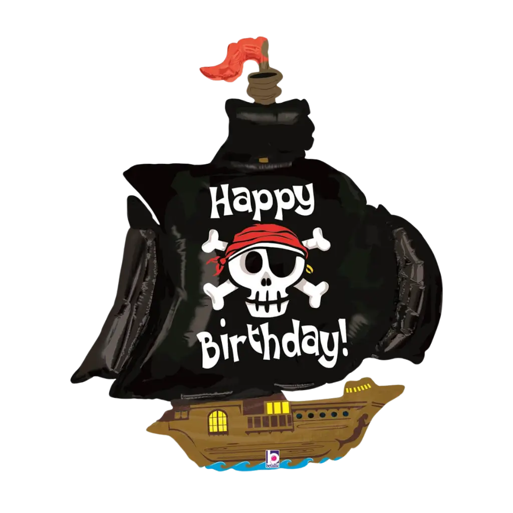 Ballon Bateau Pirate Happy Birthday 117cm