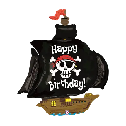Ballon Bateau Pirate Happy Birthday 117cm