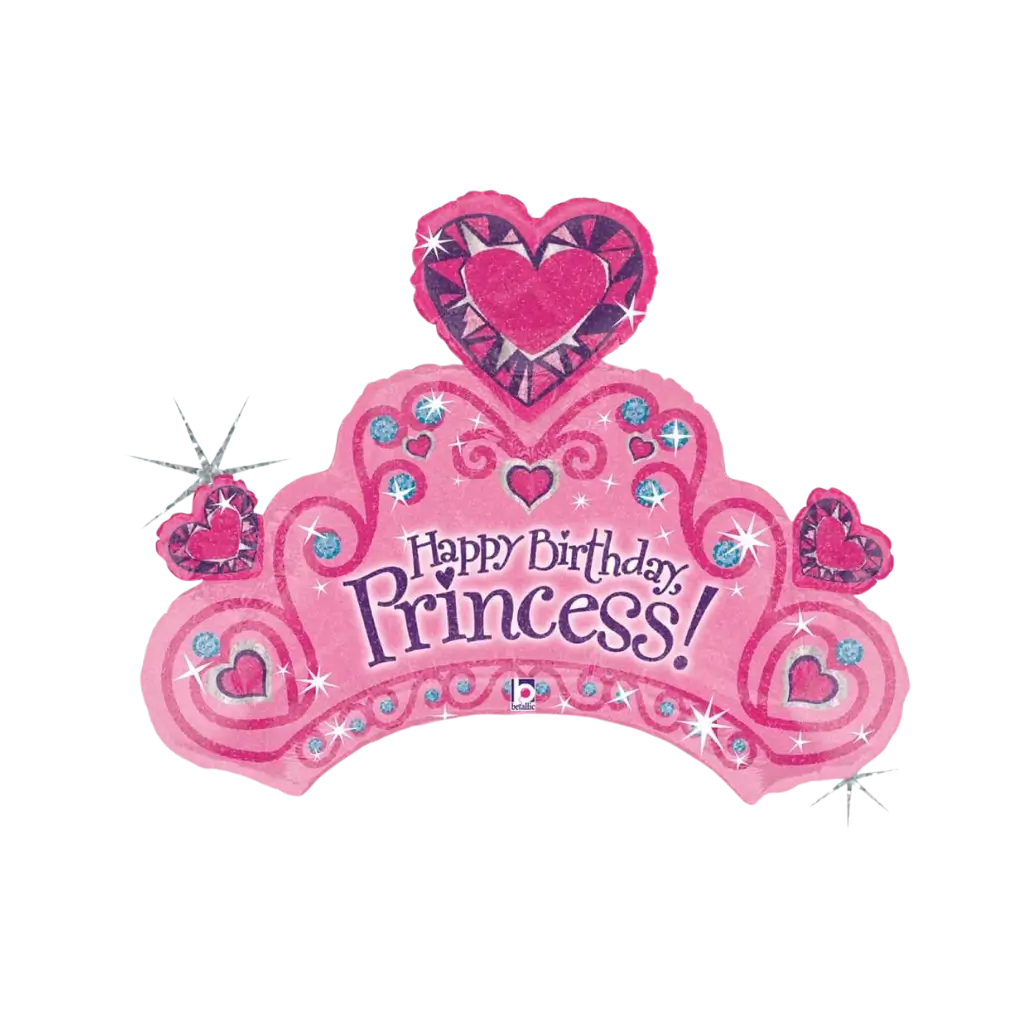 Ballon Couronne Happy Birthday Princess 86cm