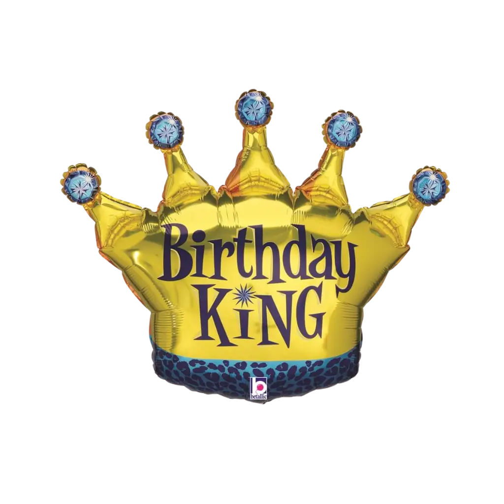 Ballon Birthday King forme couronne 91cm 