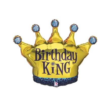 Ballon Birthday King forme couronne 91cm
