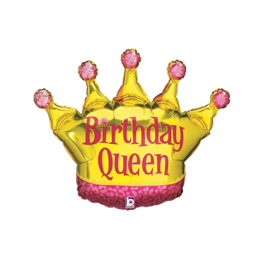 Ballon Birthday Queen forme couronne 91cm