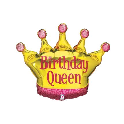 Ballon Birthday Queen forme couronne 91cm