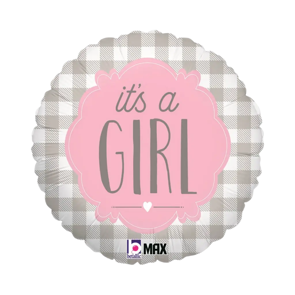 Ballon Plaid It&#39;s a Girl ø45cm
