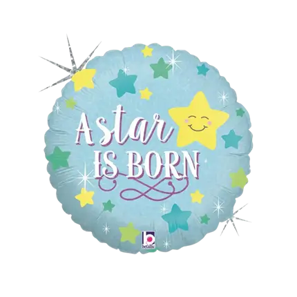 Ballon bleu "A Star Is Born" ø45cm