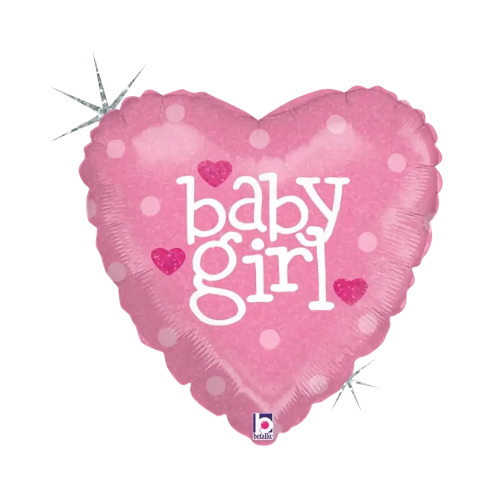 ballon coeur rose "Baby Girl" 45cm