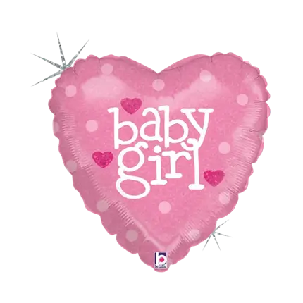 ballon coeur rose "Baby Girl" 45cm