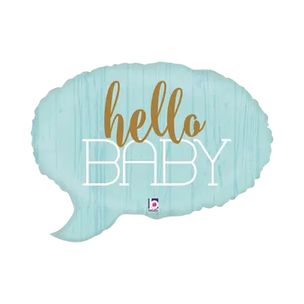 Ballon bulle bleu Hello Baby 61cm