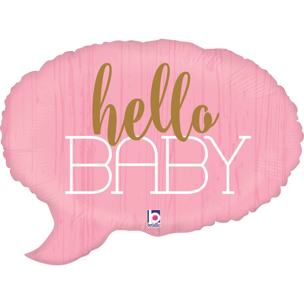 Ballon bulle rose "Hello Baby" 61cm