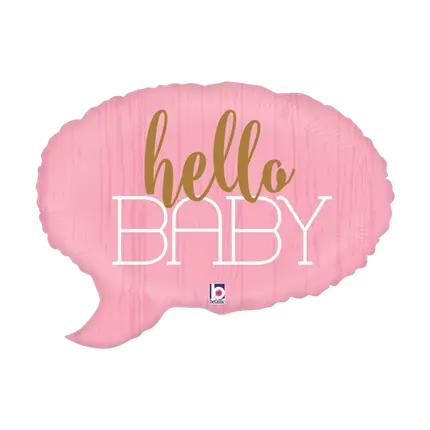 Ballon bulle rose "Hello Baby" 61cm