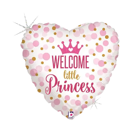Ballon Coeur Welcome Little Princess 45cm