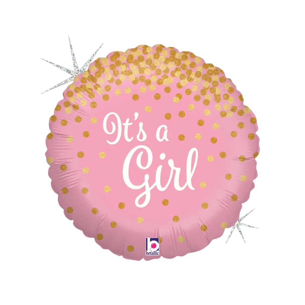Ballon rose "It's a Girl" brillant ø45cm