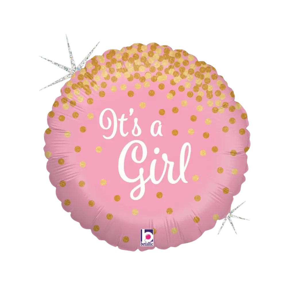 Ballon rose It&#39;s a Girl brillant ø45cm