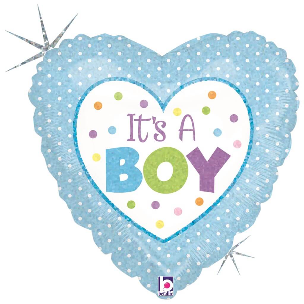 Ballon coeur bleu "It's a Boy" 45cm