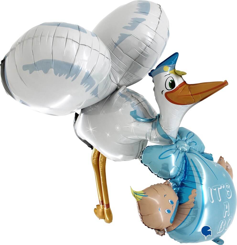 Ballon géant 3D Cigogne "It's a Boy" 157cm