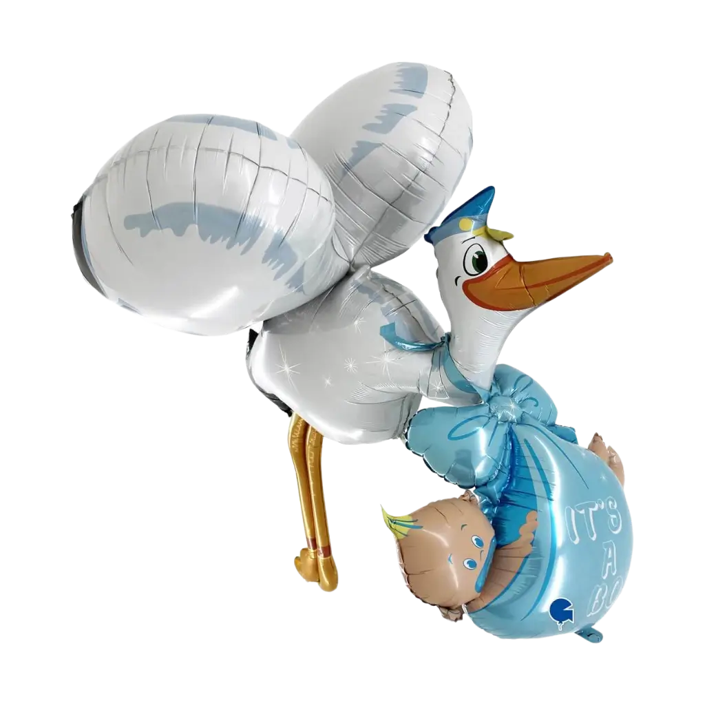 Ballon géant 3D Cigogne It&#39;s a Boy 157cm
