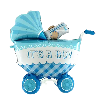 Ballon 3D Géant poussette It's A Boy 107cm