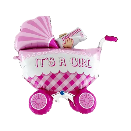 Ballon 3D Géant poussette It's a Girl 107cm