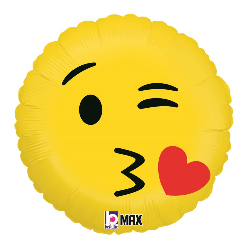 Ballon Emoji Jaune Kiss ø45cm 
