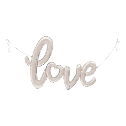 Ballon Métallique Love argent 119cm