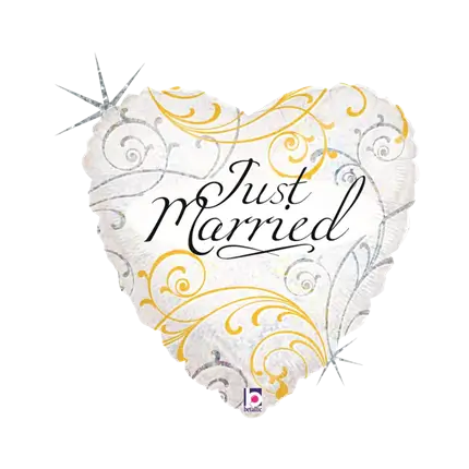 Ballon Coeur Just Married 45cm