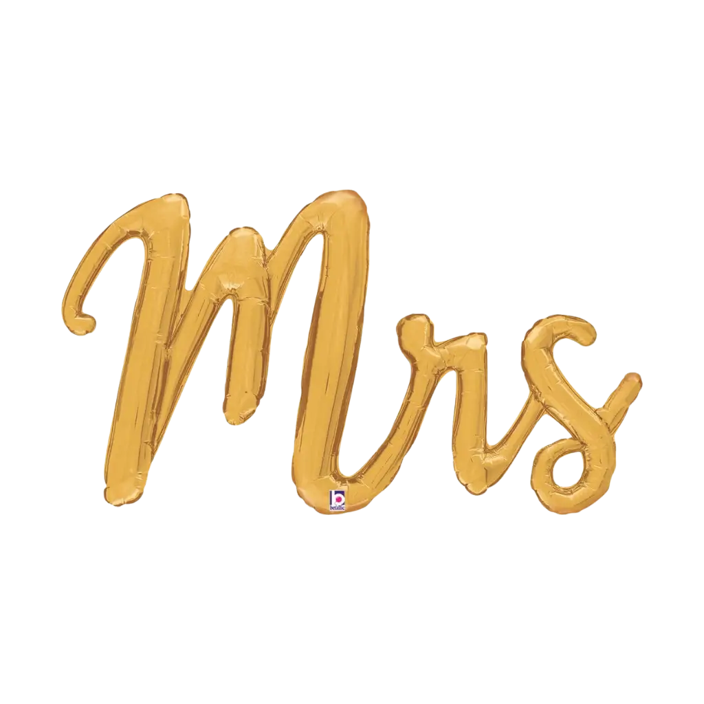 Ballon Mrs Script Or, Taille 112cm