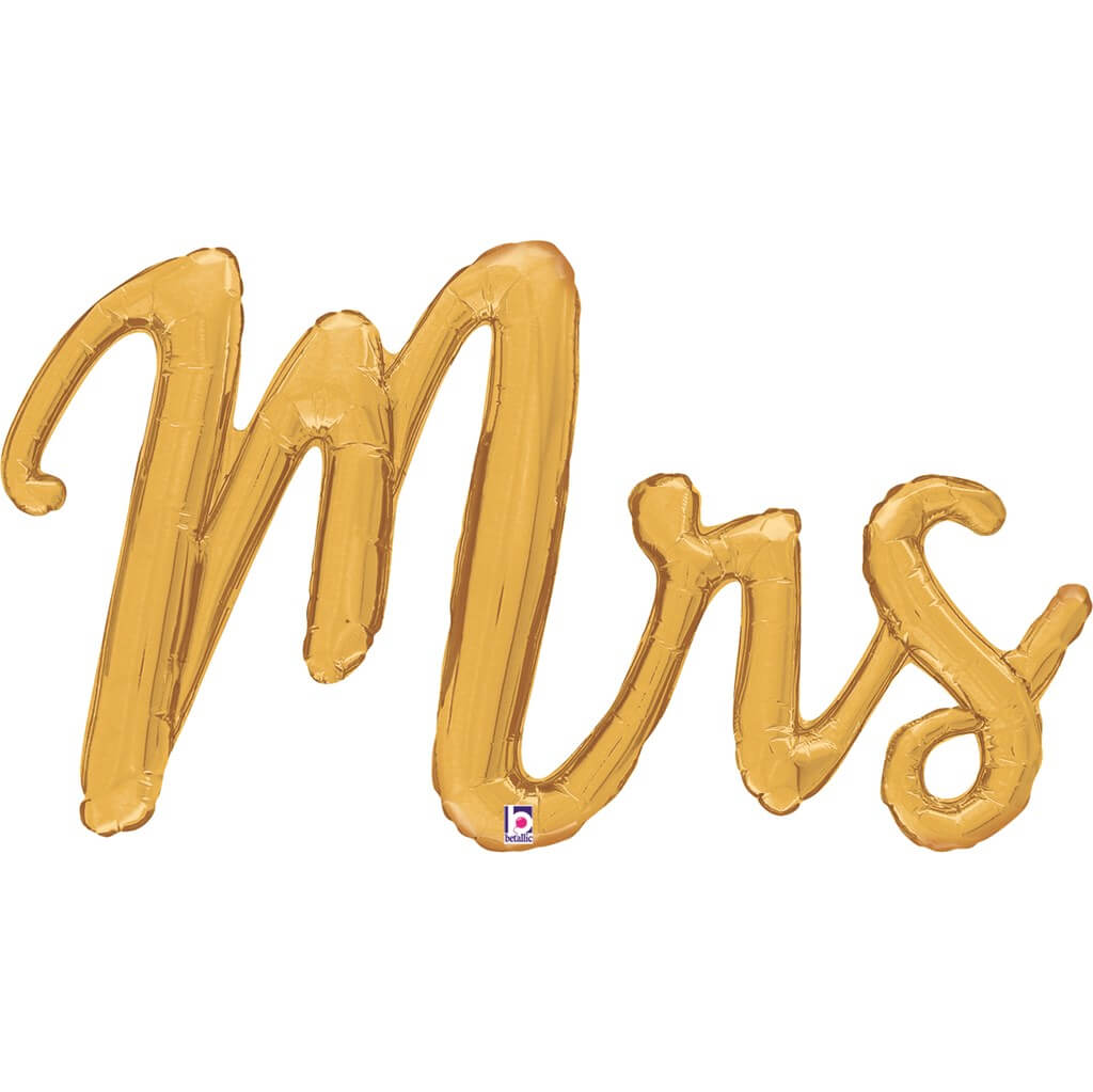 Ballon Mrs Script Or, Taille 112cm