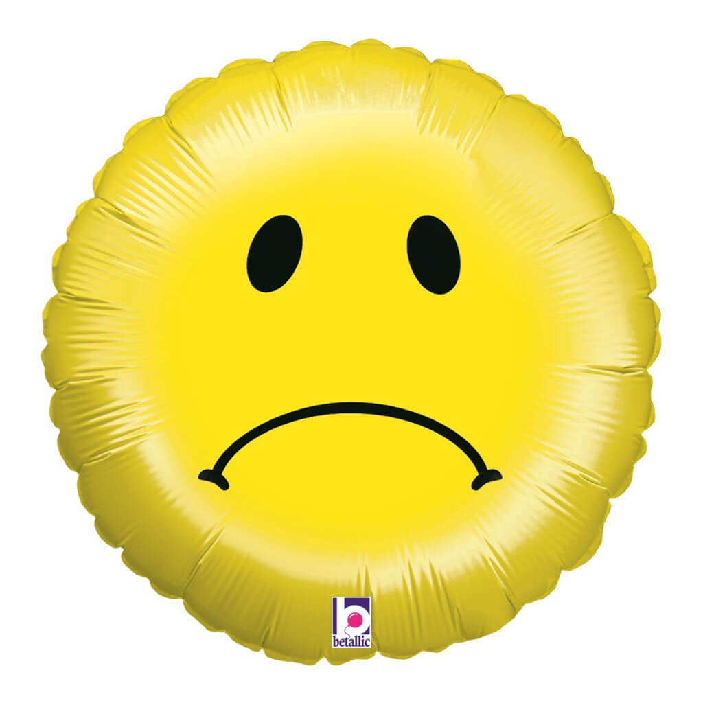 Ballon Emoji Jaune Smiley triste ø45cm